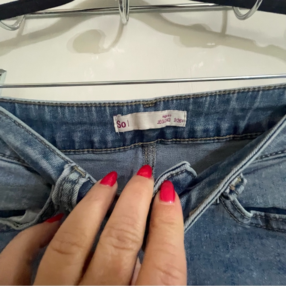 SO High Rise Jegging Blue Skinny Jeans Classic Denim Size 3 - Picture 3 of 8